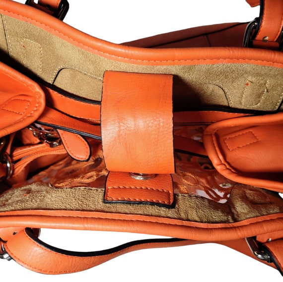 2 Unique Vintage Big Buddha Orange Faux Leather Boho Retro Purse Hand Bag Shoulder Bag Etsy Israel