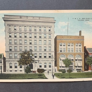 Y.M.C.A. and Elks Club, Toledo, OH Vintage Postcard. 1917