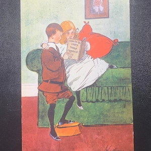 Comment être heureux en étant marié, occasion, 1906. Carte postale vintage.