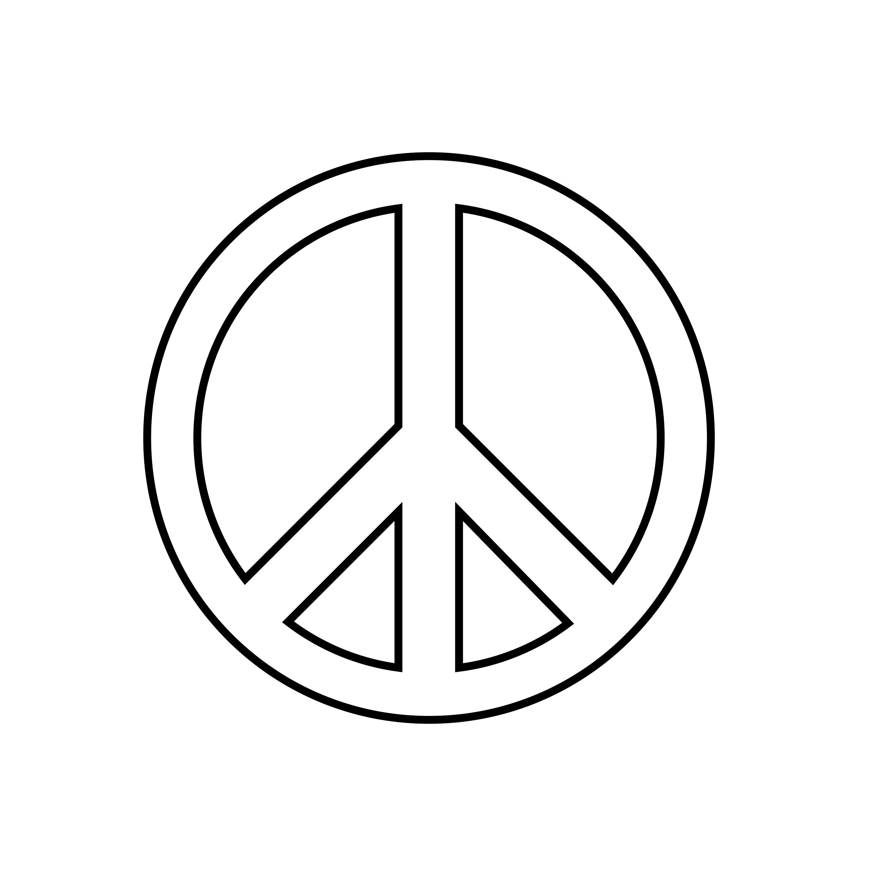 Peace Sign Instant Download in Black & White .eps .png Etsy