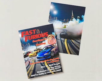 Fast & Furious 8th Birthday Invite Digital Template