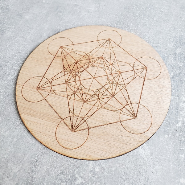Metatron wooden board | Sacred Geometry | Crystal Grid | Personalised Crystal Board | Crystal Grid Template