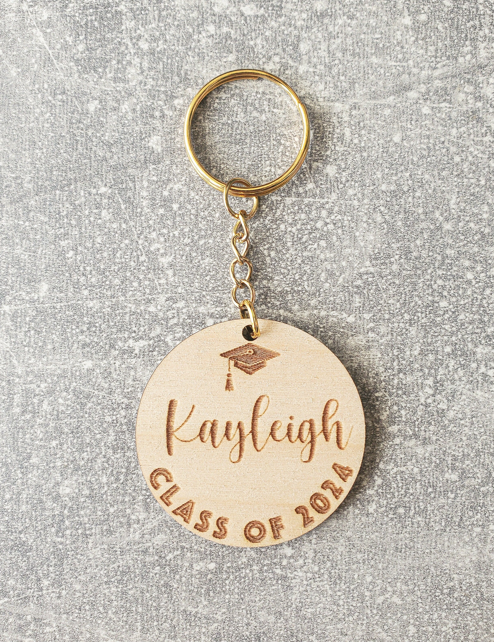 Personalized Wooden Graduation Keychain: School Leaver Gift - Etsy