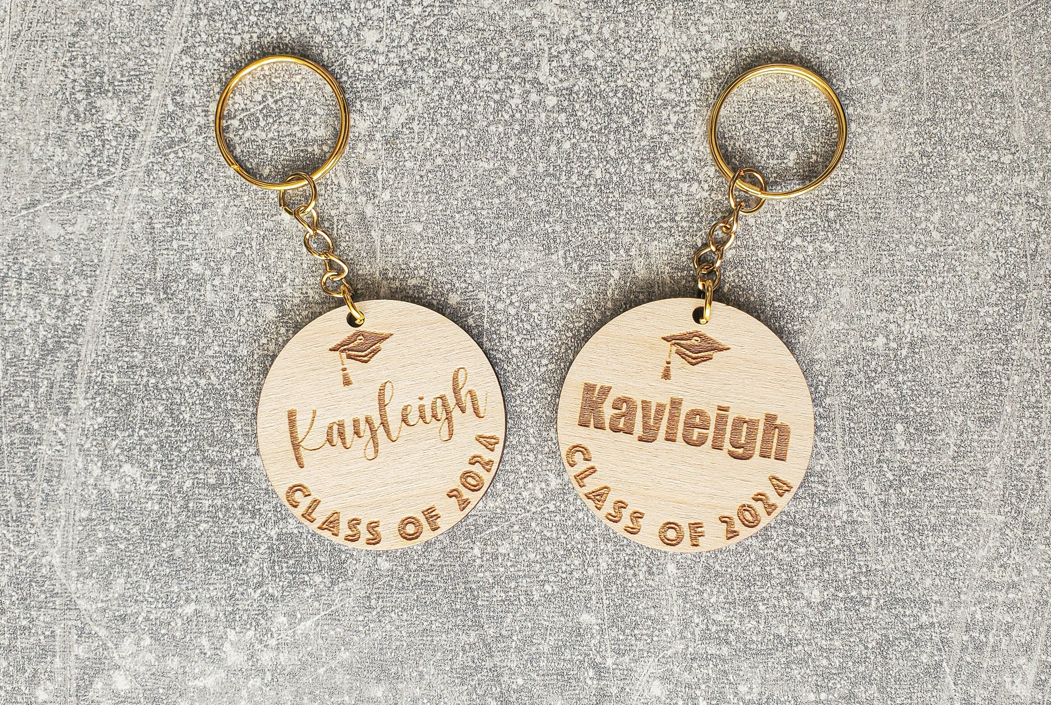 Personalized Wooden Graduation Keychain: School Leaver Gift - Etsy