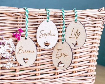 Happy Easter Personalised tag | Easter Basket egg | Personalised Easter Egg | Wooden Easter Plaque | Easter Decoration | My First Easter