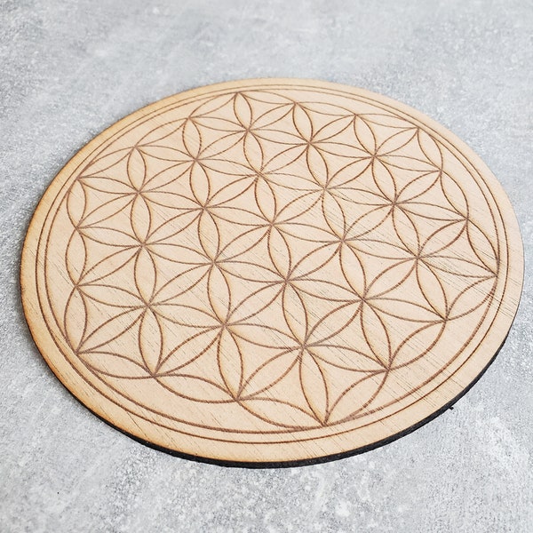 Flower of Life wooden board | Sacred Geometry | Crystal Grid | Personalised Crystal Board | Crystal Grid Template