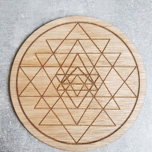 Sri Yantra wooden board | Sacred Geometry | Crystal Grid | Personalised Crystal Board | Crystal Grid Template | Shri Yantra