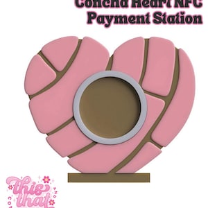 NFC Smart Tap Payment Station – Tap to Pay Sign | Contactless Checkout Display | Smart Tap | NFC | Custom QR Code Stand | Concha Heart