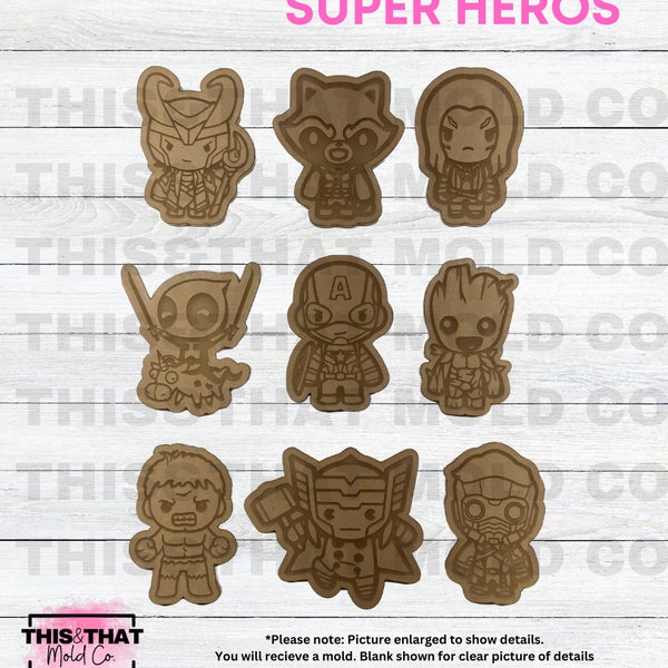 Super Heroes | Cartoons | Heroes | Made To Order Molds | Silicone Mold | Keychain | Magnet | Resin Crafts | Resin | Epoxy Resin
