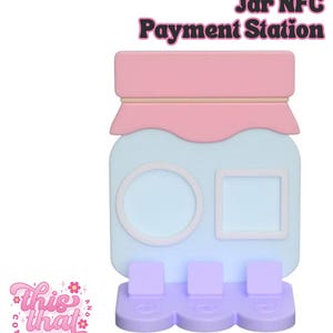 NFC Smart Tap Payment Station – Tap to Pay Sign | Contactless Checkout Display |Smart Tap | NFC | Custom QR Code Stand | Jar