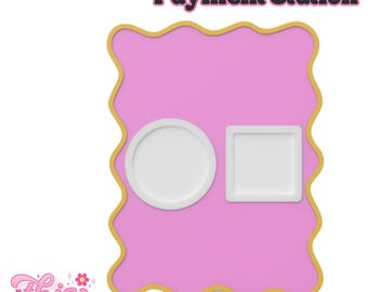 NFC Smart Tap Payment Station – Tap to Pay Sign | Contactless Checkout Display | Smart Tap | NFC | Custom QR Code Stand | Wavy Backing