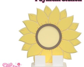 NFC Smart Tap Payment Station – Tap to Pay Sign | Contactless Checkout Display |Smart Tap | NFC | Custom QR Code Stand | Sunflower