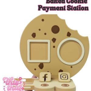 NFC Smart Tap Payment Station – Tap to Pay Sign | Contactless Checkout Display |Smart Tap | NFC | Custom QR Code Stand | Cookie
