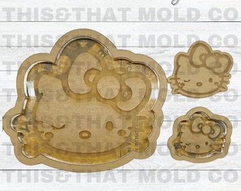 Silicone Mold for Resin | Kawaii San Cat Tray, Shaker, Flat Set