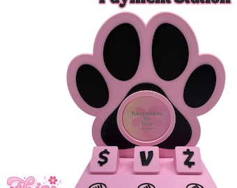NFC Smart Tap Payment Station – Tap to Pay Sign | Contactless Checkout Display |Smart Tap | NFC | Custom QR Code Stand | Paw Print