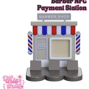NFC Smart Tap Payment Station – Tap to Pay Sign | Contactless Checkout Display |Smart Tap | NFC | Custom QR Code Stand | Barber Shop
