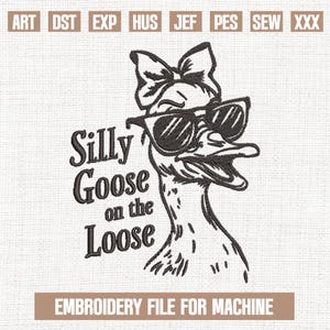 Cool duck embroidery designs, cute goose embroidery pattern, animals embroidery files trendy, gifts for animals, 5x7