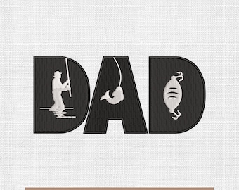 Fishing dad embroidery designs, fishing father embroidery pattern, father's day embroidery files trendy, Fathers Day Gifts, 8 sizes Download