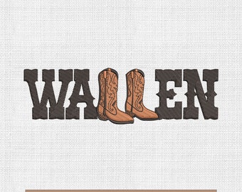 Wallen cowboy boots embroidery designs, southern style embroidery pattern, western embroidery files trendy, machine embroidery files