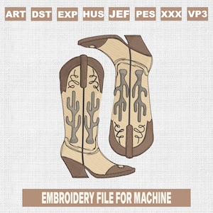 Western cowboy boots embroidery designs, western embroidery pattern, cowboy boots embroidery files trendy, machine embroidery files