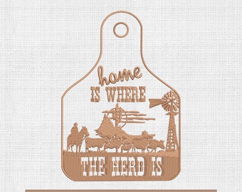 Home is where our herd is embroidery designs, western embroidery pattern, western cowboy embroidery files trendy, machine embroidery
