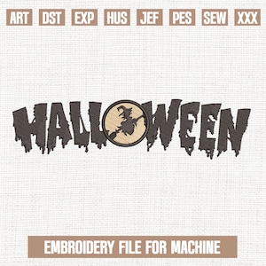 Halloween embroidery designs, halloween witch embroidery pattern, spooky witch embroidery files trendy, gifts for halloween, 5 sizes