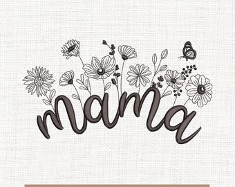 Blessed mama embroidery designs, mama flower embroidery pattern, mother day embroidery files trendy, gifts for mother day, 5x7