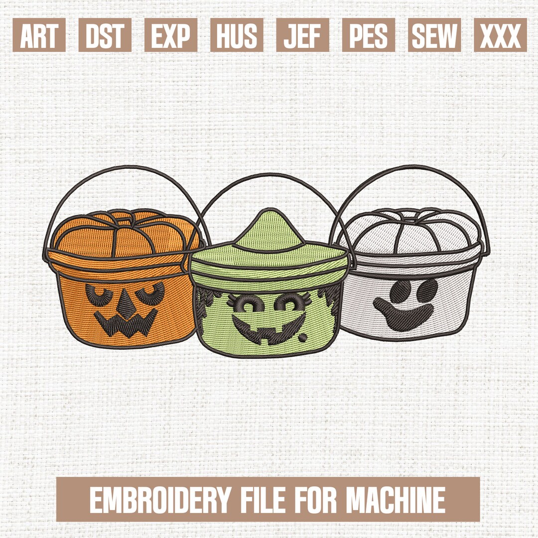 Boo Buckets Embroidery Designs, Halloween Embroidery Pattern, Happy Bucket  Embroidery Files Trendy, Gifts for Halloween, 4 Sizes - Etsy