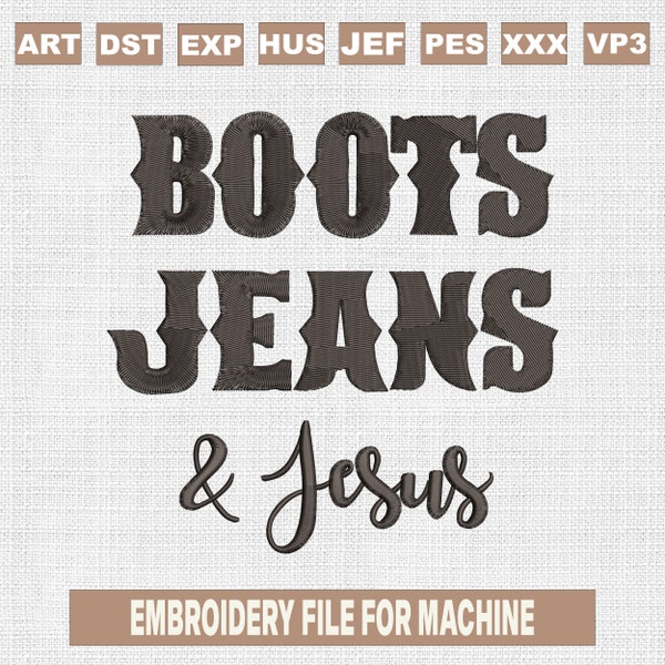 Boots jeans jesus embroidery designs, western embroidery pattern, country music embroidery files trendy, boots machine embroidery files