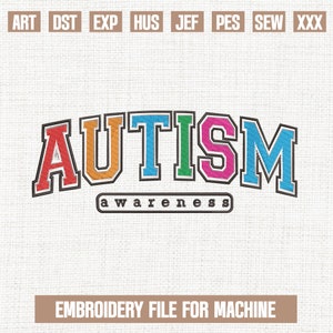 Autism awareness embroidery designs, autism embroidery pattern, puzzle piece embroidery files trendy, gifts for autism, 5x7