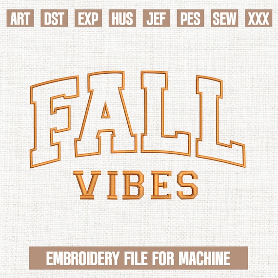 Fall vibes applique embroidery designs, fall embroidery pattern, thankful varsity embroidery files trendy, gifts for fall, 5x7