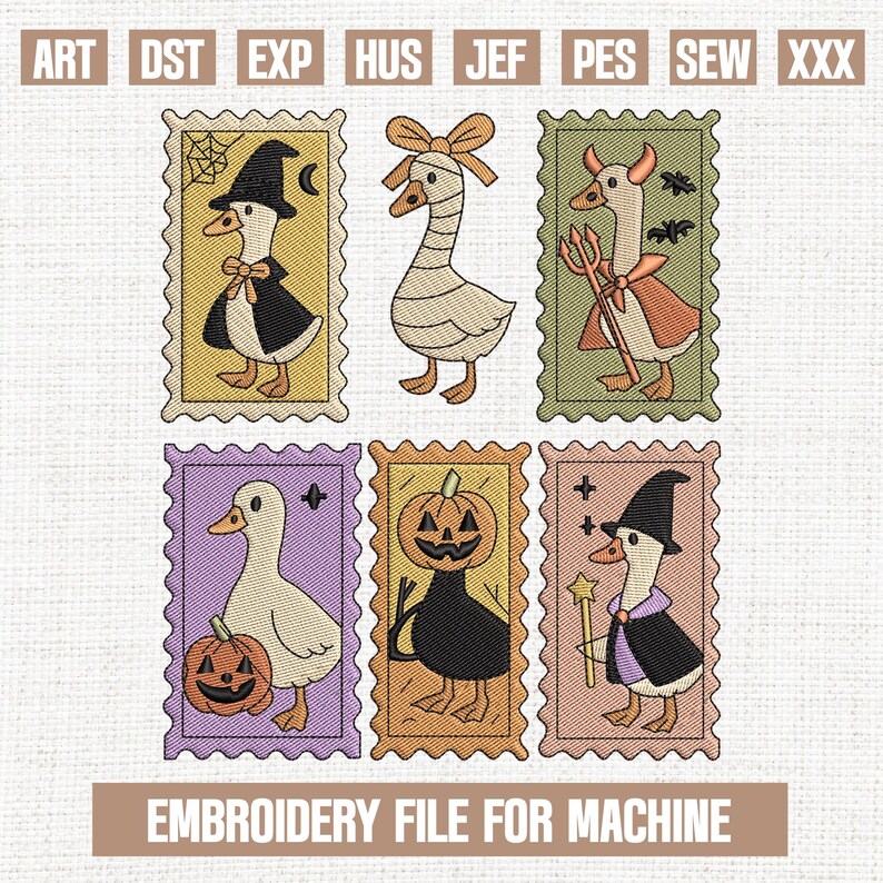 Boo Ghost Goose Embroidery Designs, Halloween Goose Embroidery Pattern ...