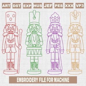 Christmas nutcracker embroidery designs, cute nutcracker embroidery pattern, christmas embroidery files trendy, gifts for christmas, 5x7