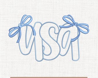 Coquette Usa Applique embroidery designs, 4th Of July embroidery pattern, Coquette American  embroidery files, 5x7, 4x4