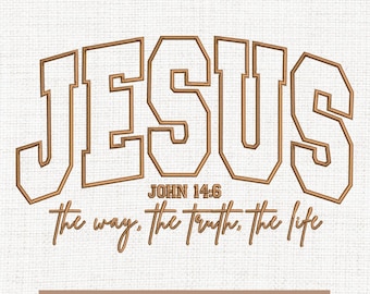 Jesus the way applique embroidery designs, christian quotes embroidery pattern, christmas embroidery files trendy, gifts for christmas, 5x7