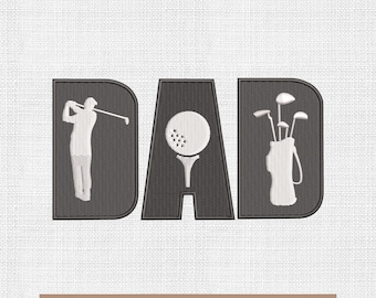 Golfer dad embroidery designs, golfer father embroidery pattern, father's day embroidery files trendy, Fathers Day Gifts, 8 sizes Download