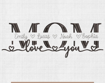 Mom love you embroidery designs, happy mother day embroidery pattern, mother day embroidery files trendy, gifts for mother day, 5x7