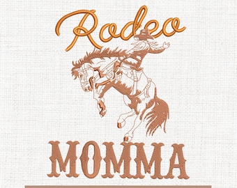 Rodeo momma embroidery designs, country western embroidery pattern, western embroidery files trendy, gifts for western, 5x7
