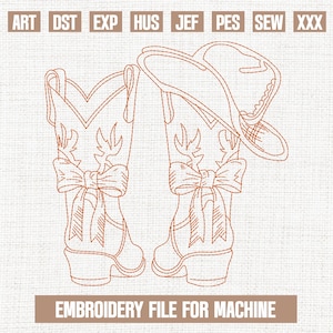 Rodeo boots embroidery designs, rustic western embroidery pattern, western embroidery files trendy, gifts for western, 5x7