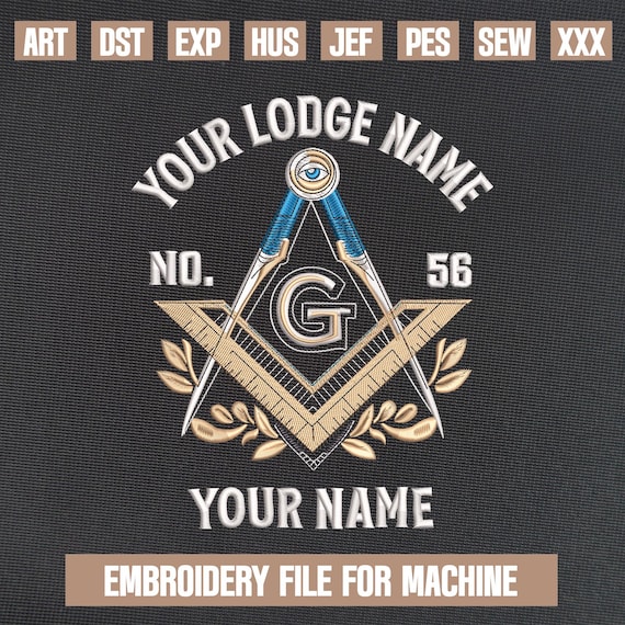 Masonic Symbols embroidery designs, Freemason embroidery pattern, 5 Sizes, Instant Download