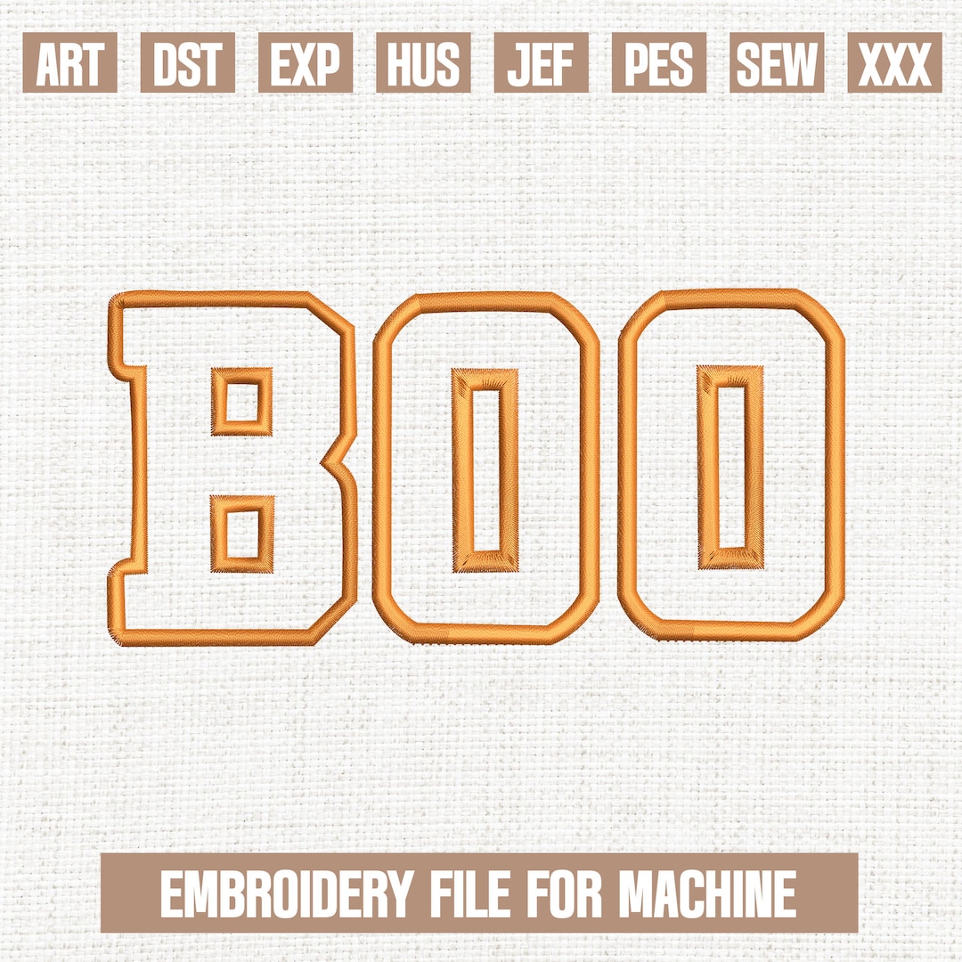 Design For Boo Boo Boo Applique Embroidery Designs, Boo Halloween Embroidery Pattern, Boo ...