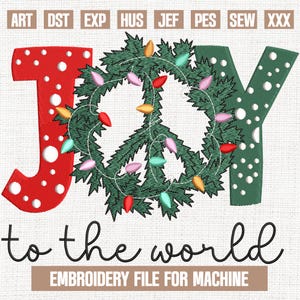 Joy to the world embroidery designs, christmas season embroidery pattern, christmas embroidery files trendy, gifts for christmas, 5x7