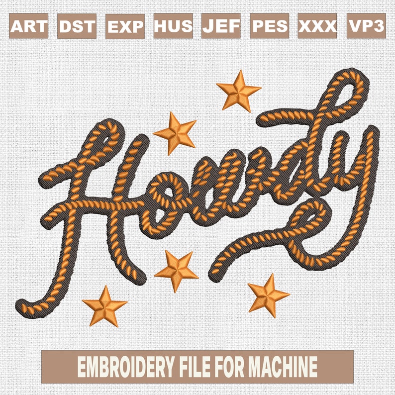 Howdy Rope Embroidery Designs, Country Western Cowboy Embroidery ...