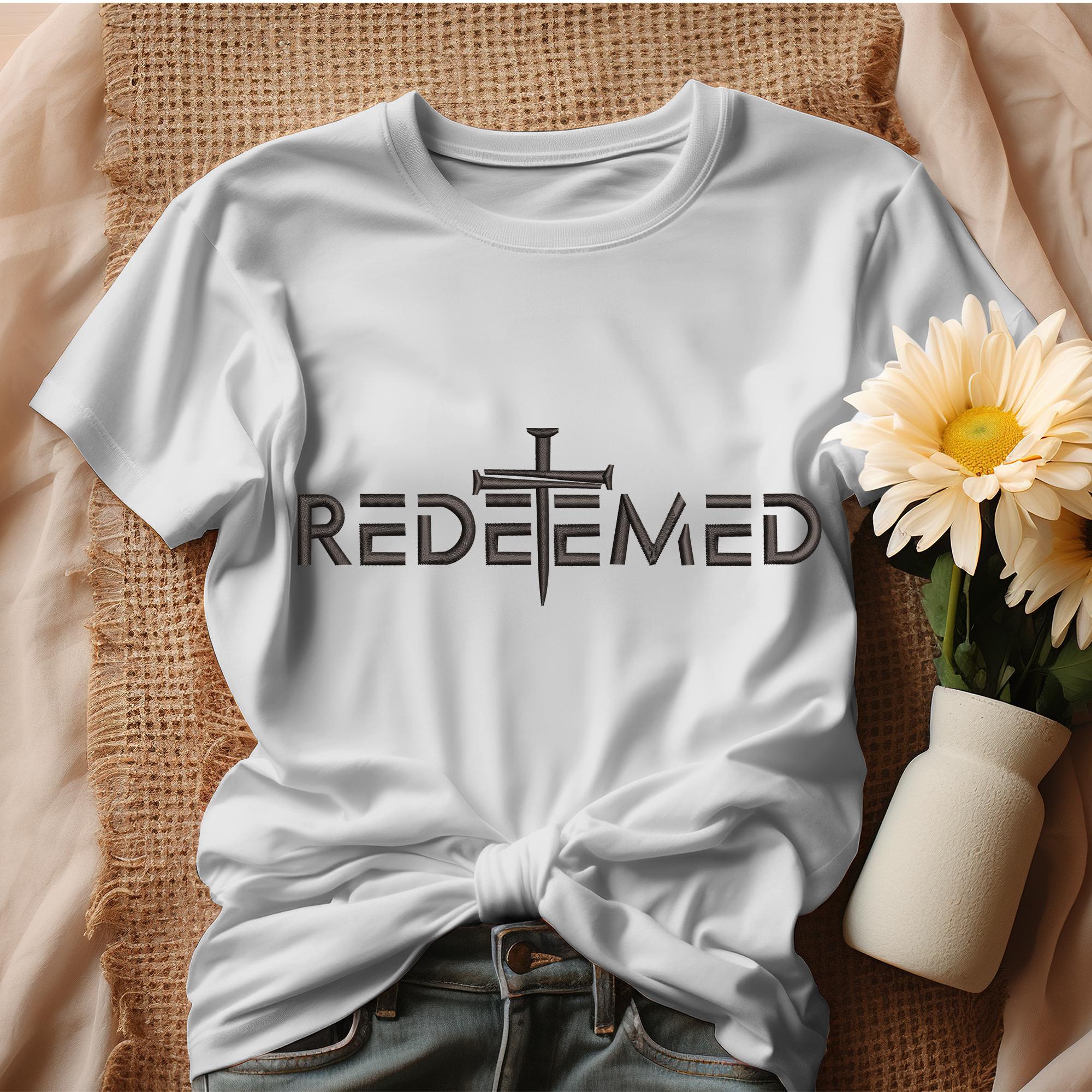 Redeemed Embroidery Designs, Religious Quote Embroidery Pattern ...