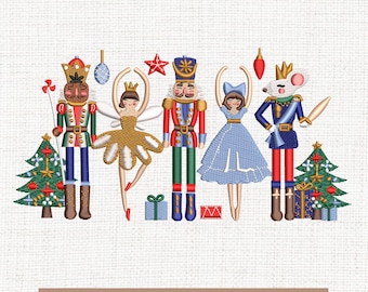 Nutcracker ballet embroidery designs, merry christmas embroidery pattern, christmas embroidery files trendy, gifts for christmas, 5x7