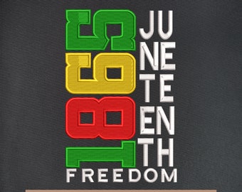 1865 juneteenth Freiheit Stickmuster, schwarze Geschichte Stickmuster, Juneteenth Stickdateien trendy, Frican Maschinenstickerei