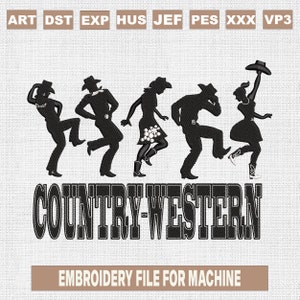 Country western embroidery designs, western embroidery pattern, cowboy embroidery files trendy, 5sizes