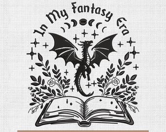 In my fantasy era embroidery designs, dragon book embroidery pattern, halloween embroidery files trendy, gifts for halloween, 5x7
