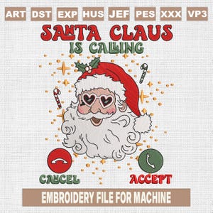 Santa claus embroidery designs, funny santa embroidery pattern, christmas embroidery files trendy, gifts for christmas, 5x7