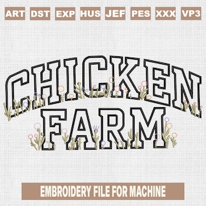 Chicken farm embroidery designs, farm animals embroidery pattern, animals embroidery files trendy, gifts for animals, 5x7